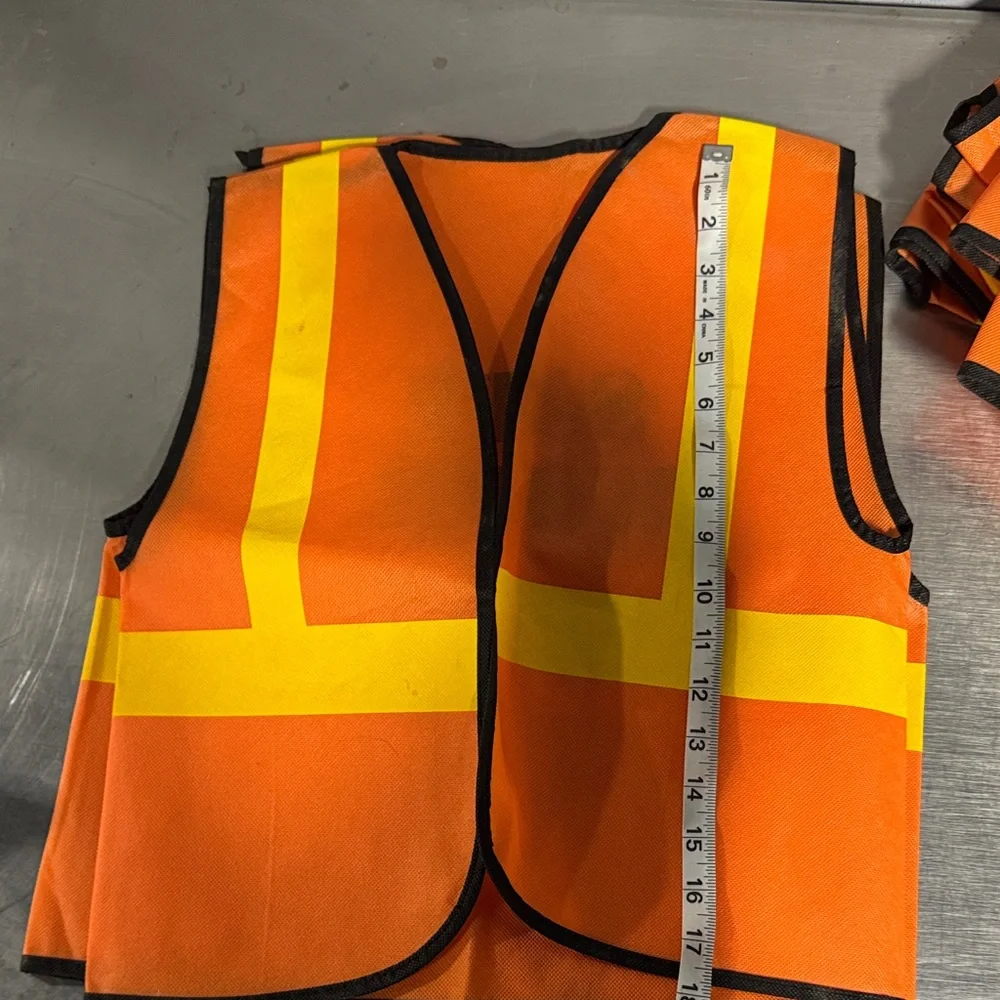 5 Orange Safety Vests Kids with Yellow Stripes